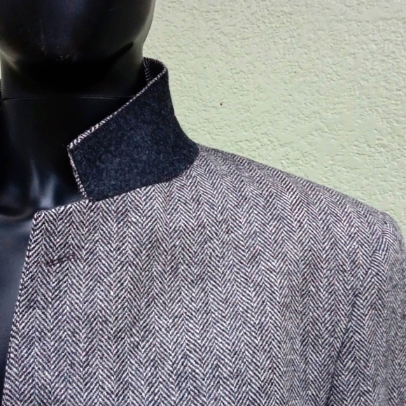John Alexander Hartmarx Mens Vintage Pure Wool Herringbone Blazer Sport Coat